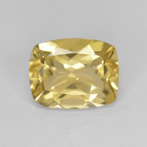 Berillo dorato naturale giallo da 2,87 ct, taglio a cuscino, VS