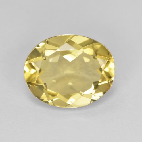 Berillo dorato naturale giallo da 3,26 ct, taglio ovale, VVS