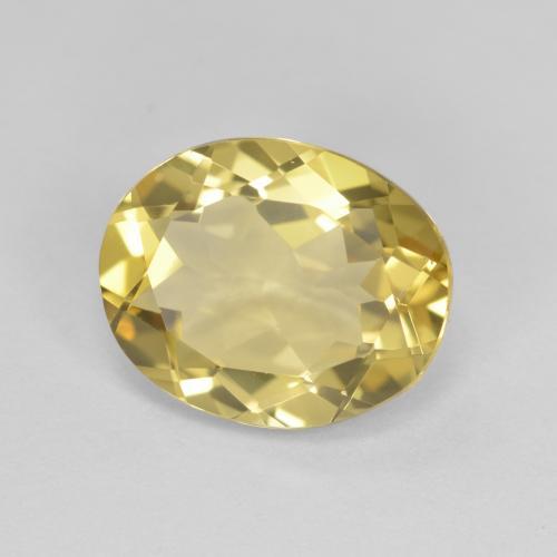 Berillo dorato naturale giallo da 3,26 ct, taglio ovale, VVS