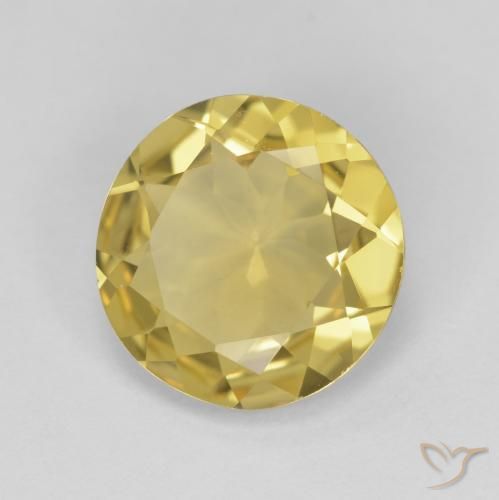 Berillo dorato Oro chiaro naturale da 2.86 ct, Rotondo, VVS