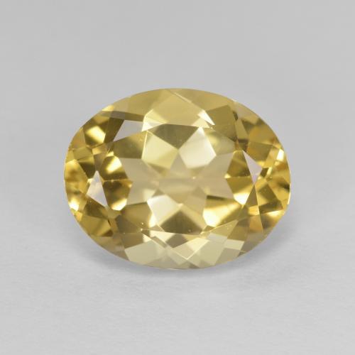 Berillo dorato naturale giallo da 3,76 ct, taglio ovale, VVS