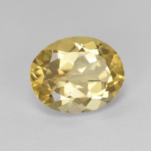 Berillo dorato naturale giallo da 3,76 ct, taglio ovale, VVS