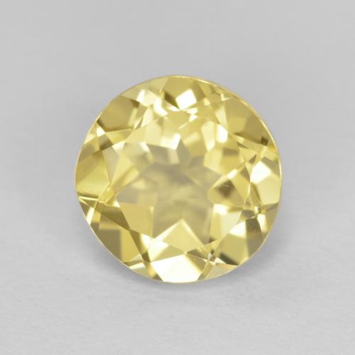 Berillo dorato naturale giallo da 1,41 ct, taglio rotondo, VVS