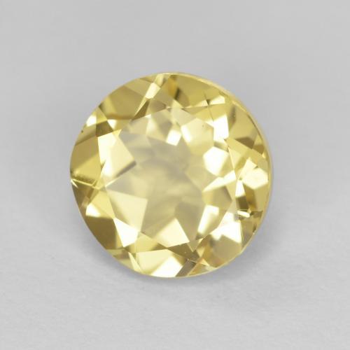 Berillo dorato naturale giallo da 1,41 ct, taglio rotondo, VVS