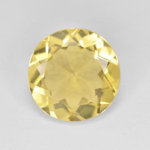 Berillo dorato naturale giallo da 3,50 ct, taglio rotondo, VVS-VS