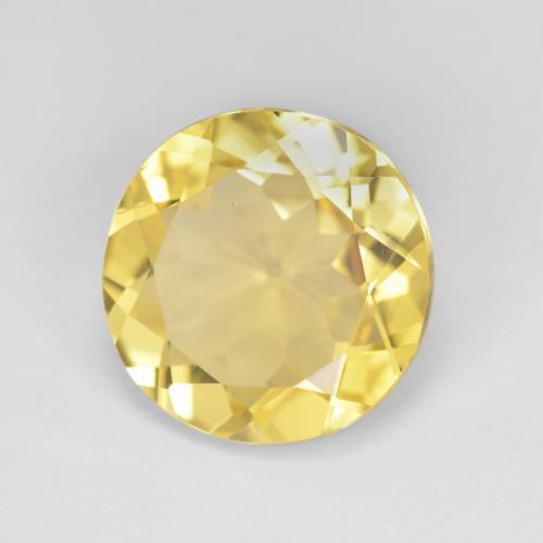 Berillo dorato naturale giallo da 3,50 ct, taglio rotondo, VVS-VS