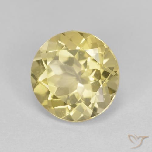 Berillo dorato naturale giallo da 2,42 ct, taglio rotondo, VVS-VS