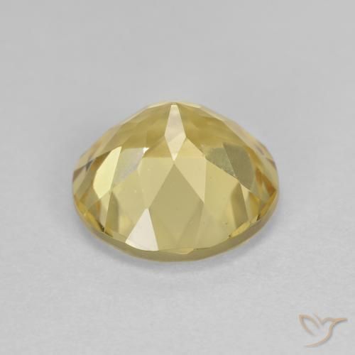 Berillo dorato naturale giallo da 2,42 ct, taglio rotondo, VVS-VS