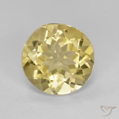 2.55ct Naturale Giallo medio-chiaro Berillo dorato, Rotondo, VVS