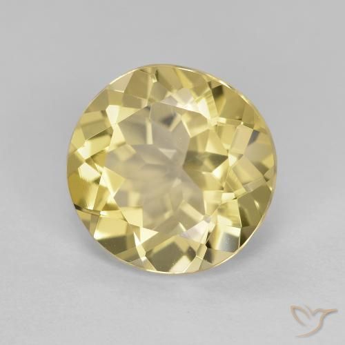 Berillo dorato Giallo medio-chiaro naturale da 2.55 ct, Rotondo, VVS