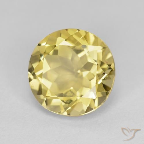 Berillo dorato Giallo dorato chiaro naturale da 2.59 ct, Rotondo, VVS
