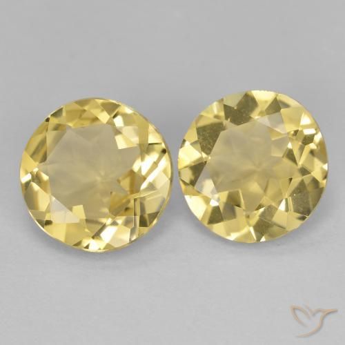 Gemme di Berillo dorato Giallo chiaro naturale da 2.96 ct, Rotondo, VVS-VS