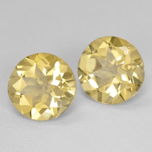 Berillo dorato naturale giallo da 3,35 ct, taglio rotondo, VVS