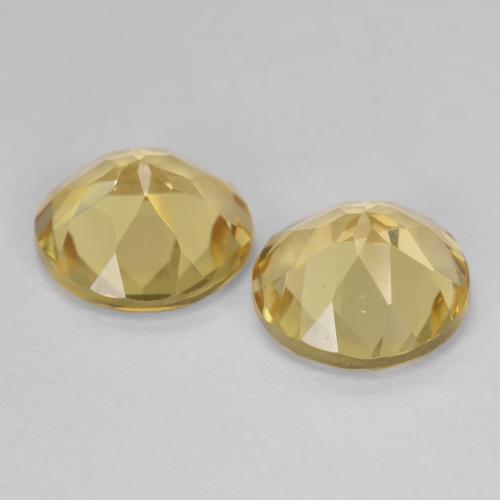 Berillo dorato naturale giallo da 3,35 ct, taglio rotondo, VVS