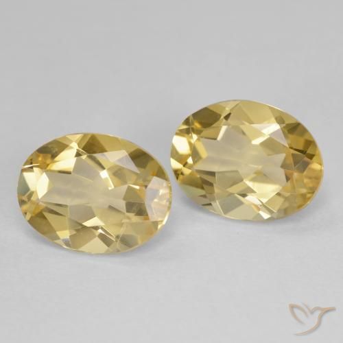 Gemme di Berillo dorato Giallo di Digione naturale da 3.41 ct, Ovale, VVS-VS