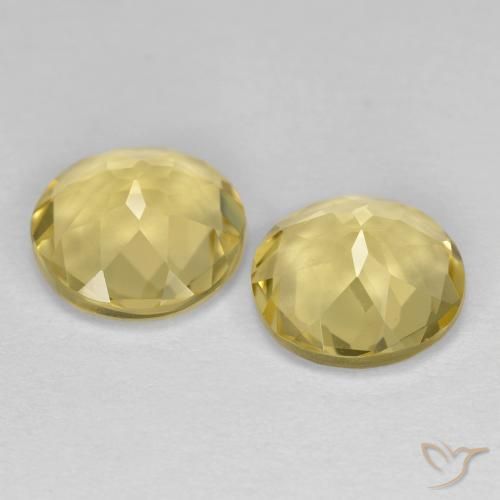 Gemme di Berillo dorato Giallo chiaro naturale da 3.15 ct, Rotondo, VVS-VS
