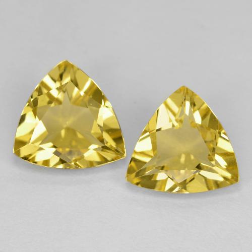 Berillo dorato naturale giallo da 2,55 ct, trillion, VVS-VS