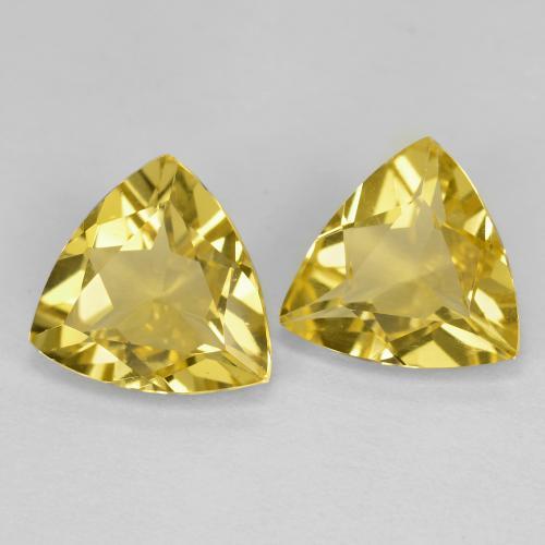 Berillo dorato naturale giallo da 2,55 ct, trillion, VVS-VS