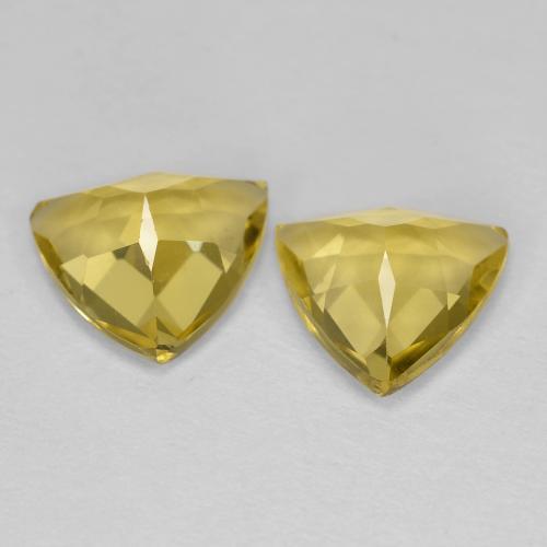 Berillo dorato naturale giallo da 2,55 ct, trillion, VVS-VS