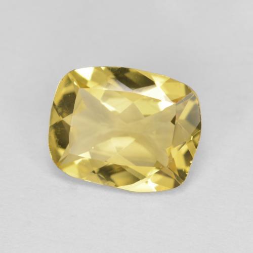 Berillo dorato naturale giallo da 1,60 ct, taglio a cuscino, VVS-VS