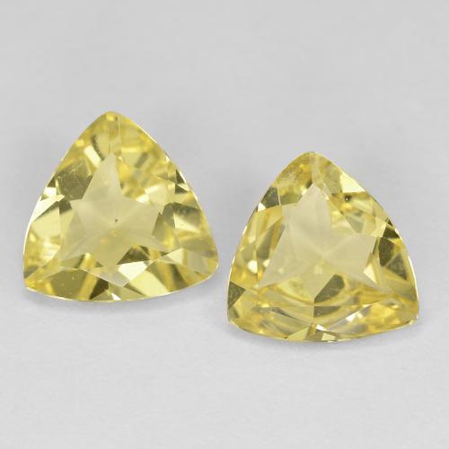 Gemme di Berillo dorato Giallo chiaro naturale da 2.21 ct, Taglio trillion, VVS-VS