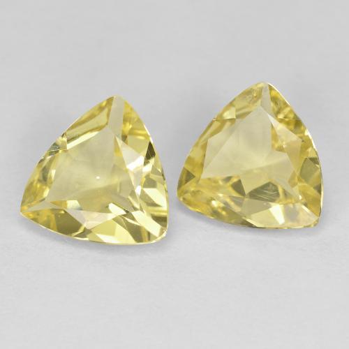 Gemme di Berillo dorato Giallo chiaro naturale da 2.21 ct, Taglio trillion, VVS-VS