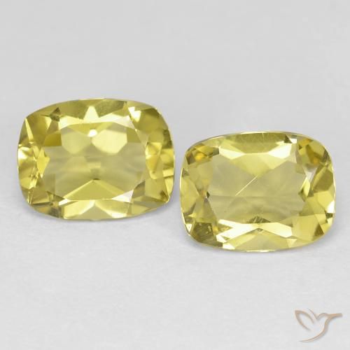 Gemme di Berillo dorato Giallo medio-chiaro naturale da 2.39 ct, Taglio a cuscino, VS