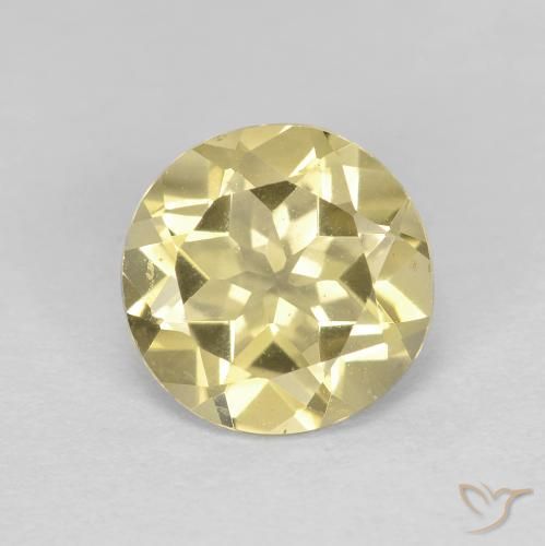 1.56ct Naturale Giallo chiaro Berillo dorato, Rotondo, VS