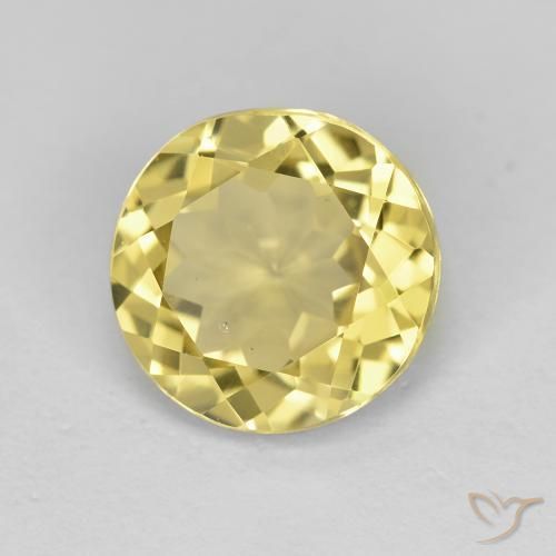 Berillo dorato Giallo dorato chiaro naturale da 2.23 ct, Rotondo, VVS-VS