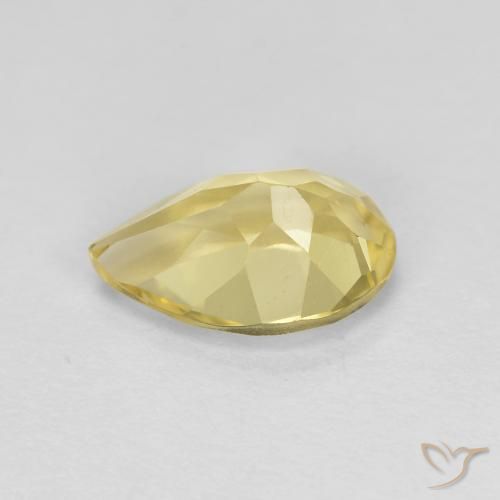 Berillo dorato Giallo chiaro naturale da 1.34 ct, Forma a pera, VVS-VS