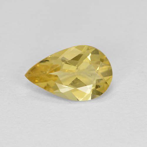 Berillo dorato naturale giallo da 0,79 ct, taglio a pera, VS