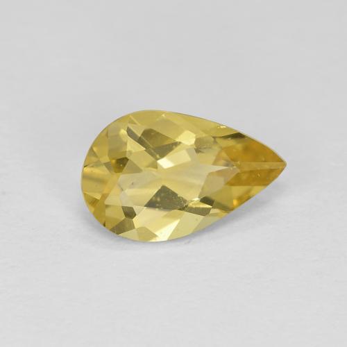 Berillo dorato naturale giallo da 0,79 ct, taglio a pera, VS