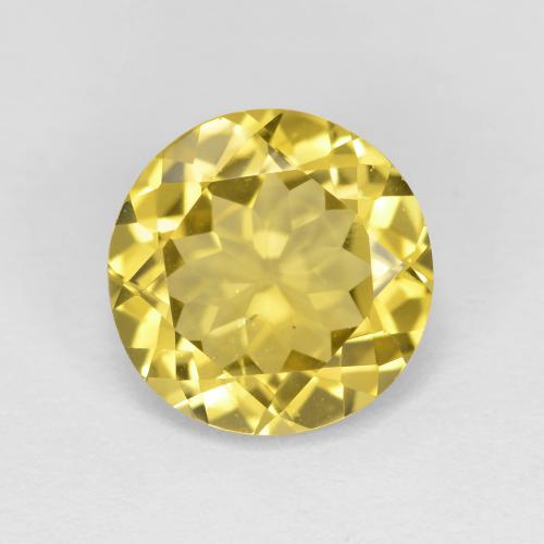 Berillo dorato naturale giallo da 2,21 ct, taglio rotondo, VS
