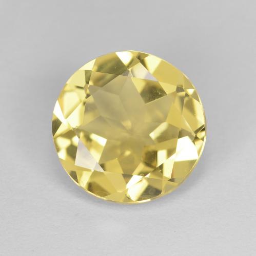 Berillo dorato naturale giallo da 1,60 ct, taglio rotondo, VVS