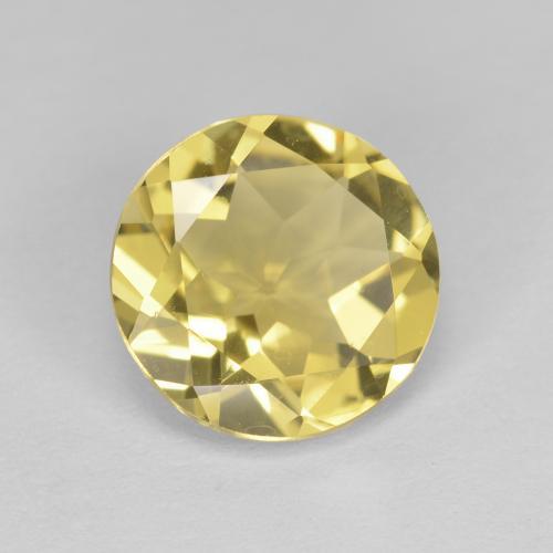 Berillo dorato naturale giallo da 1,60 ct, taglio rotondo, VVS