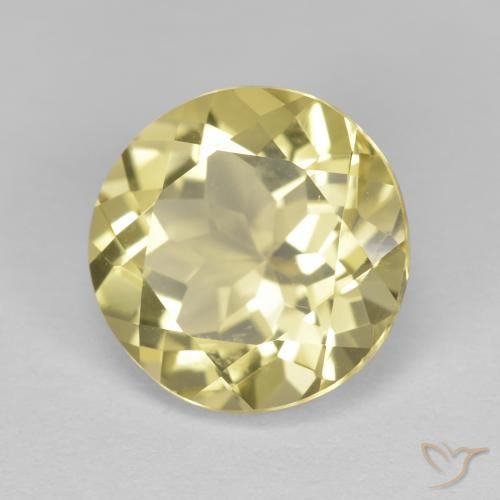 Berillo dorato Giallo chiaro naturale da 2.32 ct, Rotondo, VVS