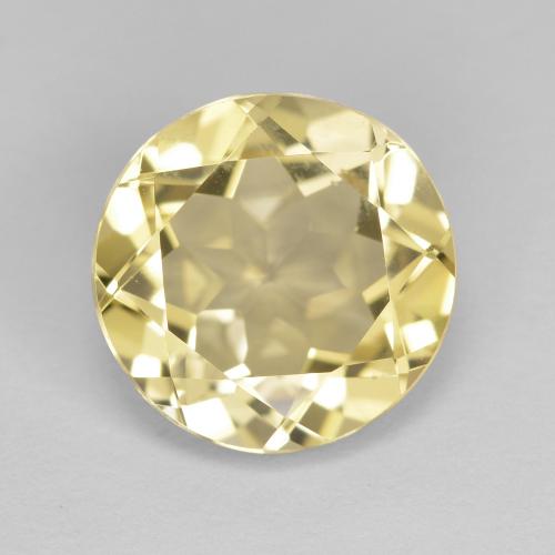 Berillo dorato naturale giallo da 2,37 ct, taglio rotondo, VVS