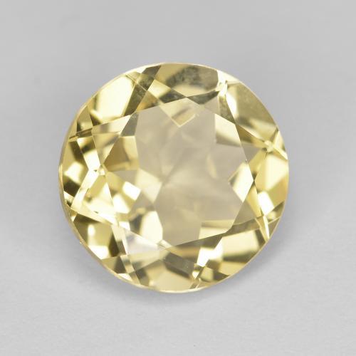 Berillo dorato naturale giallo da 2,37 ct, taglio rotondo, VVS
