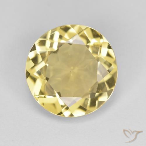 2.09ct Naturale Giallo dorato chiaro Berillo dorato, Rotondo, VVS