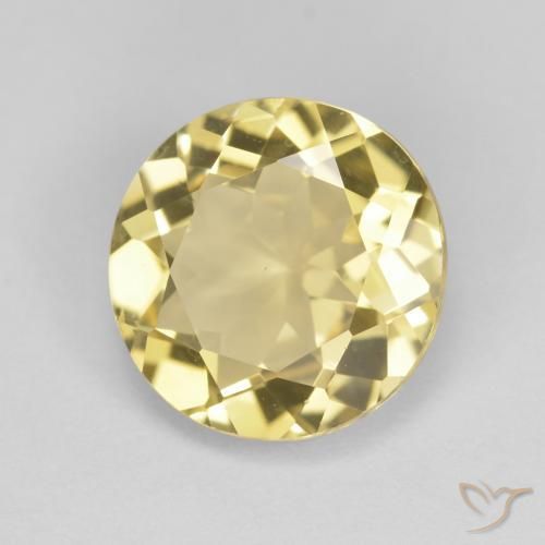 Berillo dorato Giallo dorato chiaro naturale da 2.09 ct, Rotondo, VVS