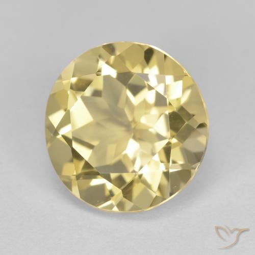 Berillo dorato Giallo chiaro naturale da 2.66 ct, Rotondo, VVS