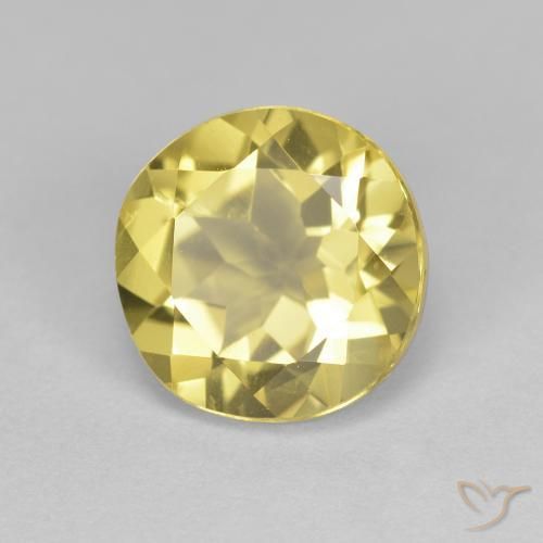 Berillo dorato Giallo medio-chiaro naturale da 1.90 ct, Rotondo, VVS