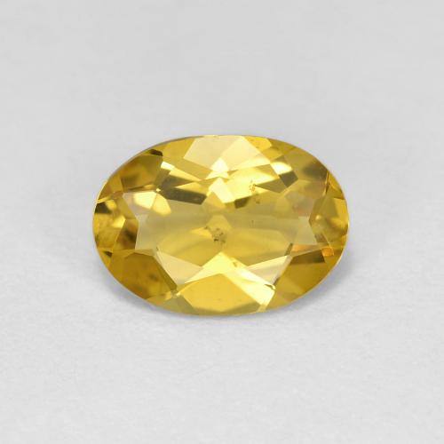 Berillo dorato Giallo intenso naturale da 1.11 ct, Taglio ovale, VS