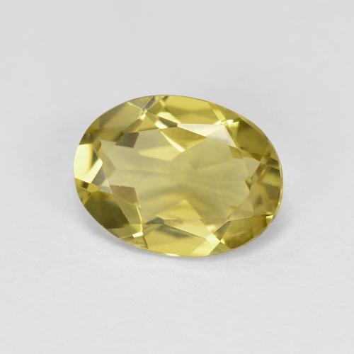 Berillo dorato naturale giallo da 1,55 ct, taglio ovale, VVS