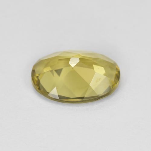 Berillo dorato naturale giallo da 1,55 ct, taglio ovale, VVS
