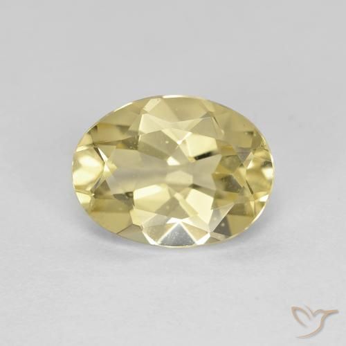 1.60ct Naturale Giallo terroso chiaro Berillo dorato, Ovale, VVS