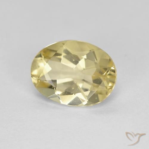 Berillo dorato Giallo terroso chiaro naturale da 1.60 ct, Ovale, VVS