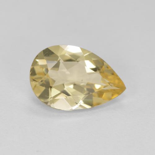 Berillo dorato naturale giallo da 1,42 ct, taglio a pera, VS