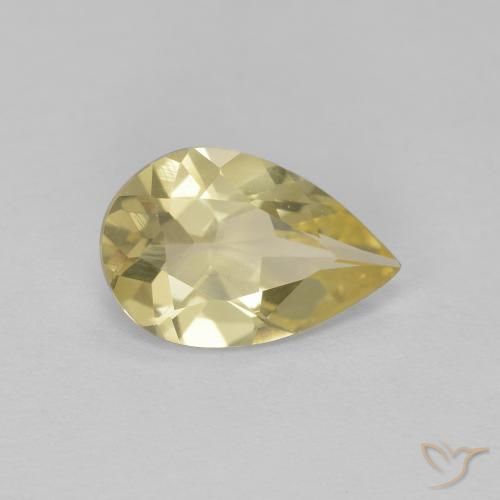Berillo dorato Giallo caldo naturale da 1.05 ct, Forma a pera, VVS