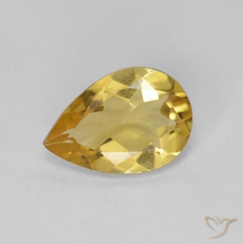 1.45ct Naturale Dorato Berillo dorato, Forma a pera, VS